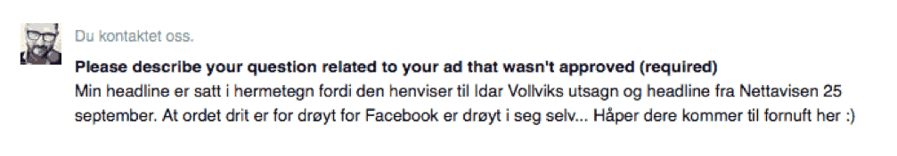 Facebook-dashboard-fremme-post-tilsvar
